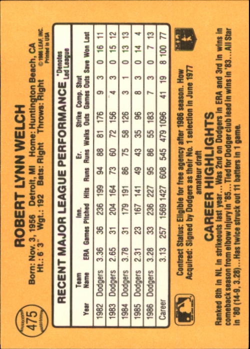 A7218- 1987 Donruss Baseball Cards 248-497 +Rookies -You Pick- 10+ FREE US SHIP - Picture 457 of 501
