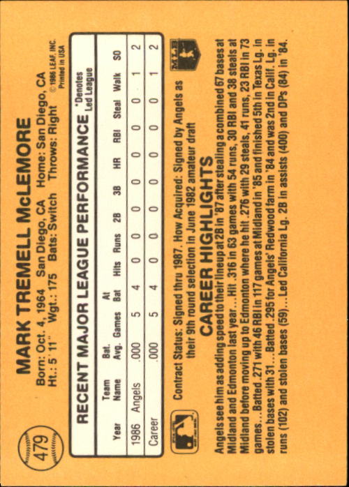 A7218- 1987 Donruss Baseball Cards 248-497 +Rookies -You Pick- 10+ FREE US SHIP - Picture 465 of 501