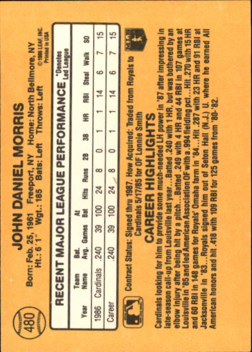 A7218- 1987 Donruss Baseball Cards 248-497 +Rookies -You Pick- 10+ FREE US SHIP - Picture 467 of 501