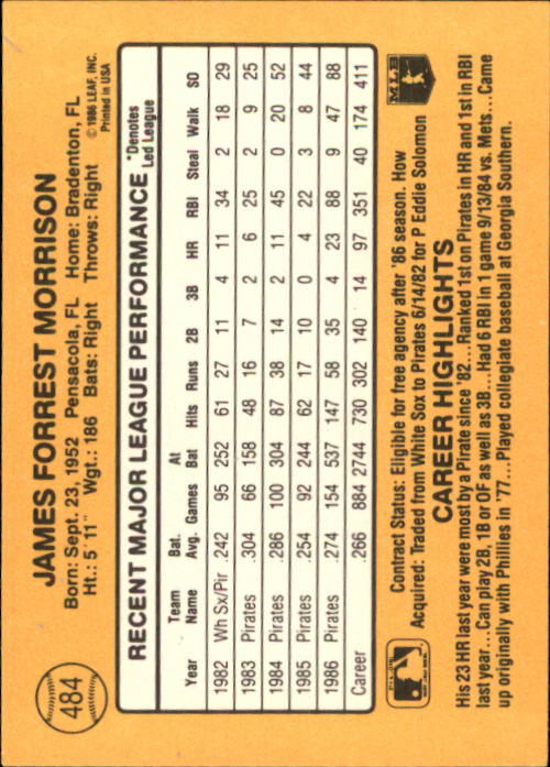 A7218- 1987 Donruss Baseball Cards 248-497 +Rookies -You Pick- 10+ FREE US SHIP - Picture 475 of 501