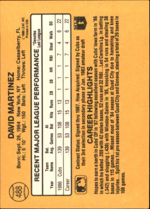 A7218- 1987 Donruss Baseball Cards 248-497 +Rookies -You Pick- 10+ FREE US SHIP - Picture 483 of 501