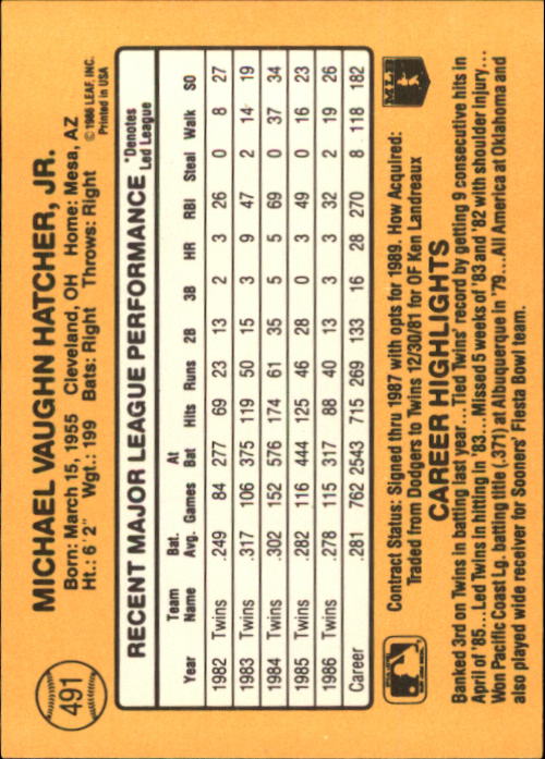 A7218- 1987 Donruss Baseball Cards 248-497 +Rookies -You Pick- 10+ FREE US SHIP - Picture 489 of 501