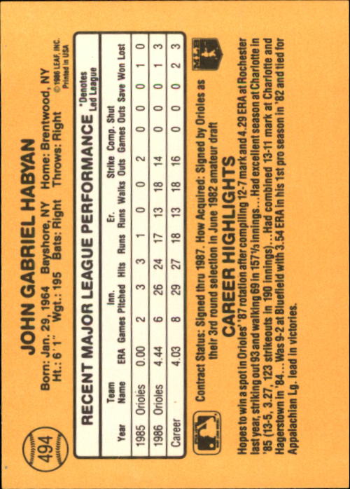 A7218- 1987 Donruss Baseball Cards 248-497 +Rookies -You Pick- 10+ FREE US SHIP - Picture 495 of 501