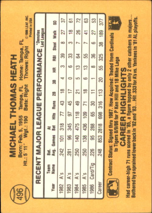 A7218- 1987 Donruss Baseball Cards 248-497 +Rookies -You Pick- 10+ FREE US SHIP - Picture 499 of 501