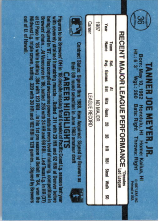 thumbnail 73  - A9178- 1988 Donruss Baseball Cards 1-250 +Rookies -You Pick- 10+ FREE US SHIP