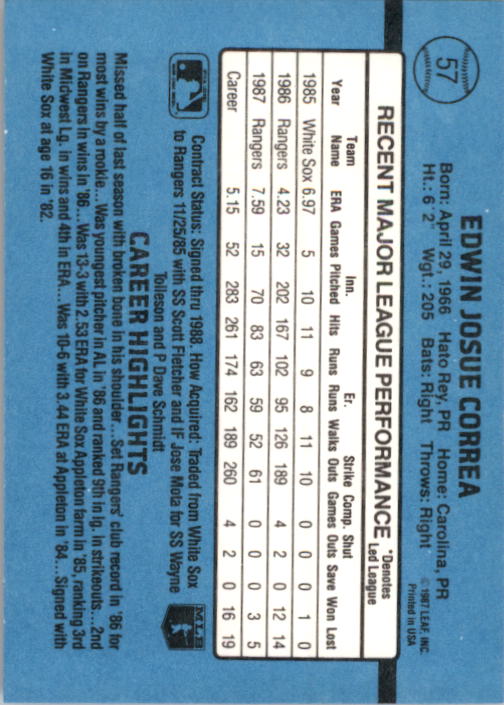 thumbnail 109  - 1988 Donruss Baseball (Cards 1-200) (Pick Your Cards)