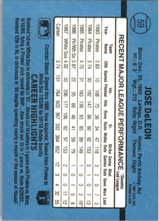 thumbnail 119  - A9178- 1988 Donruss Baseball Cards 1-250 +Rookies -You Pick- 10+ FREE US SHIP