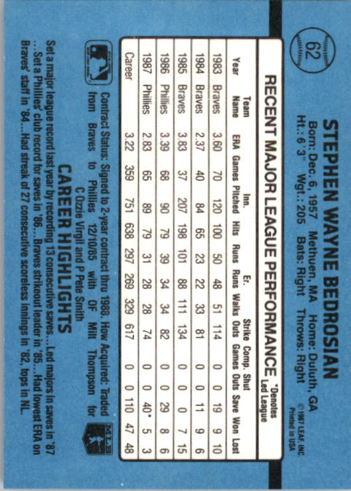 thumbnail 115  - 1988 Donruss Baseball Card Pick 1-248
