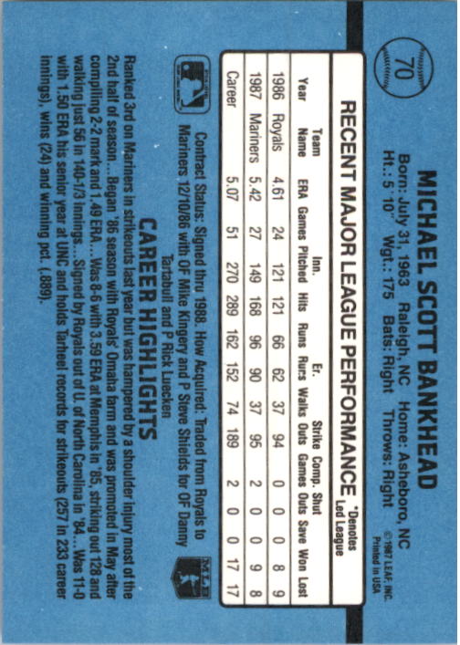 thumbnail 141  - A9178- 1988 Donruss Baseball Cards 1-250 +Rookies -You Pick- 10+ FREE US SHIP