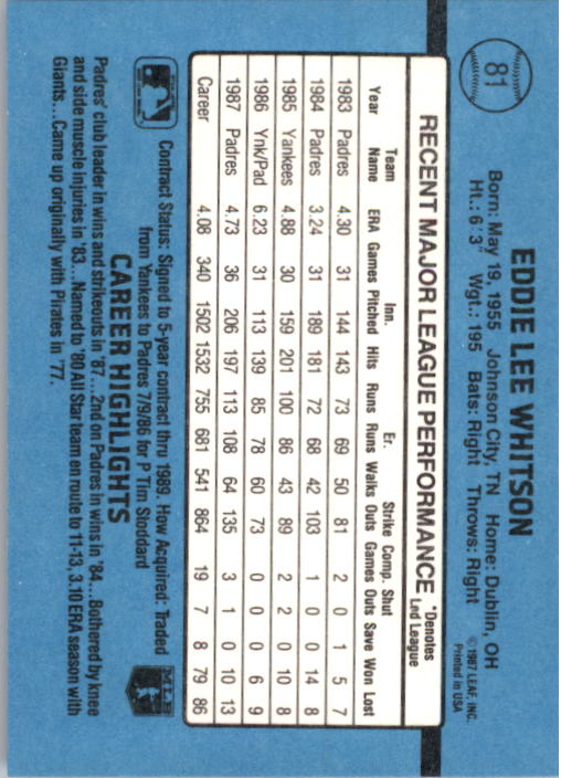 thumbnail 163  - A9178- 1988 Donruss Baseball Cards 1-250 +Rookies -You Pick- 10+ FREE US SHIP