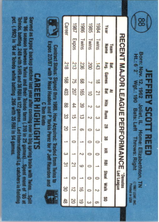 thumbnail 169  - 1988 Donruss Baseball (Cards 1-200) (Pick Your Cards)