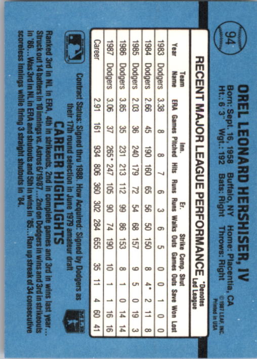 thumbnail 179  - 1988 Donruss Baseball (Cards 1-200) (Pick Your Cards)