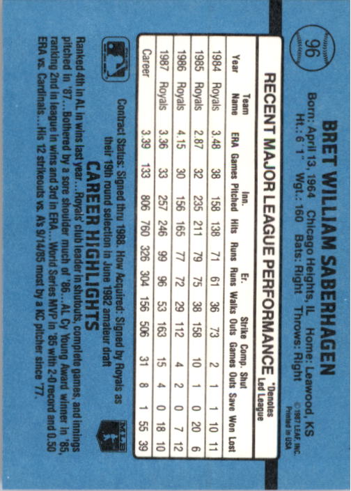 thumbnail 183  - 1988 Donruss Baseball (Cards 1-200) (Pick Your Cards)