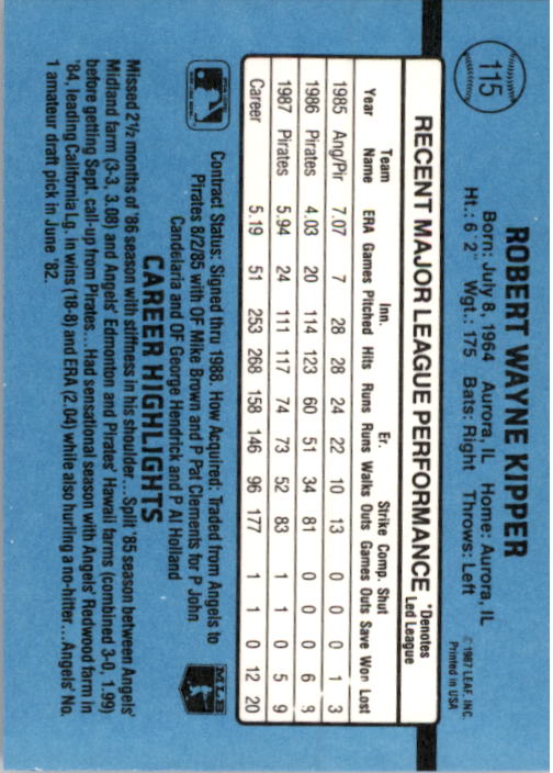 thumbnail 219  - 1988 Donruss Baseball (Cards 1-200) (Pick Your Cards)