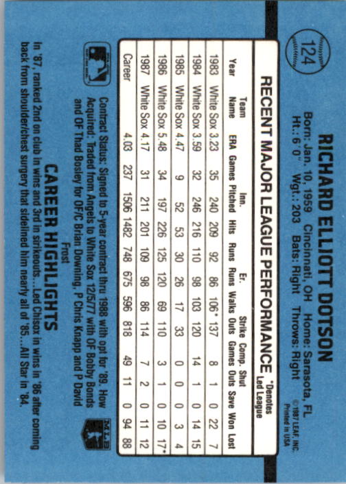 thumbnail 237  - 1988 Donruss Baseball (Cards 1-200) (Pick Your Cards)