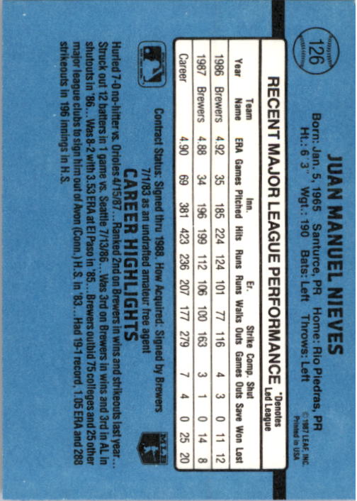thumbnail 241  - 1988 Donruss Baseball (Cards 1-200) (Pick Your Cards)