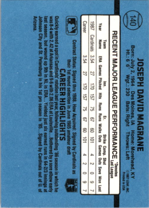 thumbnail 269  - 1988 Donruss Baseball (Cards 1-200) (Pick Your Cards)