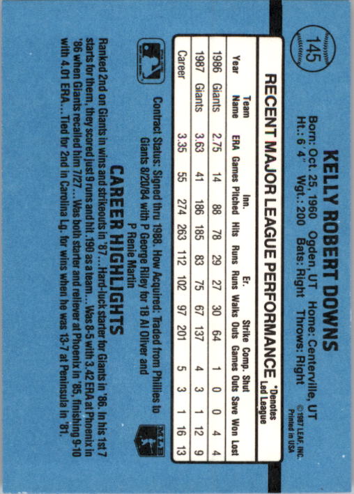 thumbnail 291  - A9178- 1988 Donruss Baseball Cards 1-250 +Rookies -You Pick- 10+ FREE US SHIP