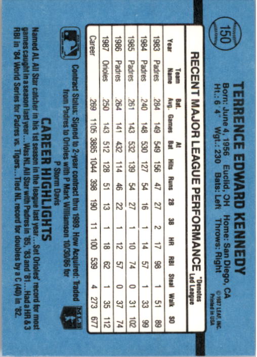 thumbnail 301  - A9178- 1988 Donruss Baseball Cards 1-250 +Rookies -You Pick- 10+ FREE US SHIP