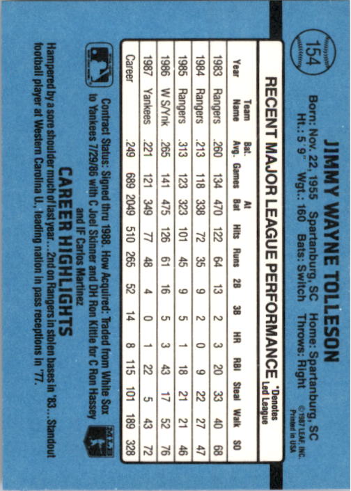 thumbnail 295  - 1988 Donruss Baseball Card Pick 1-248