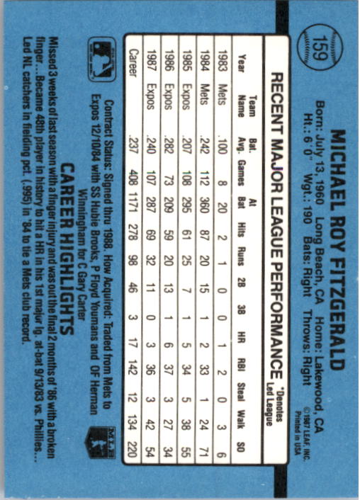 thumbnail 305  - 1988 Donruss Baseball (Cards 1-200) (Pick Your Cards)