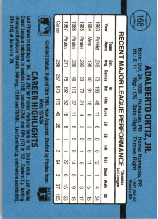 thumbnail 319  - 1988 Donruss Baseball (Cards 1-200) (Pick Your Cards)