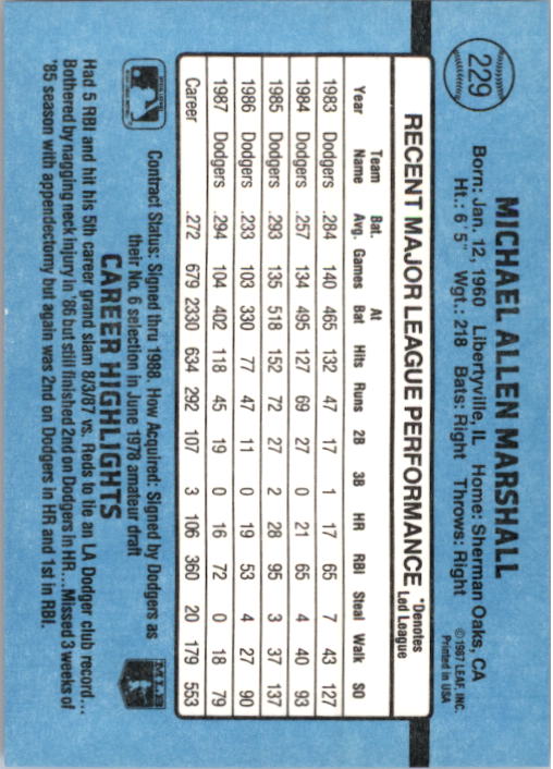 thumbnail 445  - 1988 Donruss Baseball Card Pick 1-248