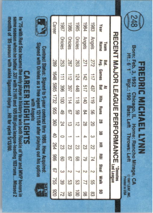thumbnail 483  - 1988 Donruss Baseball Card Pick 1-248