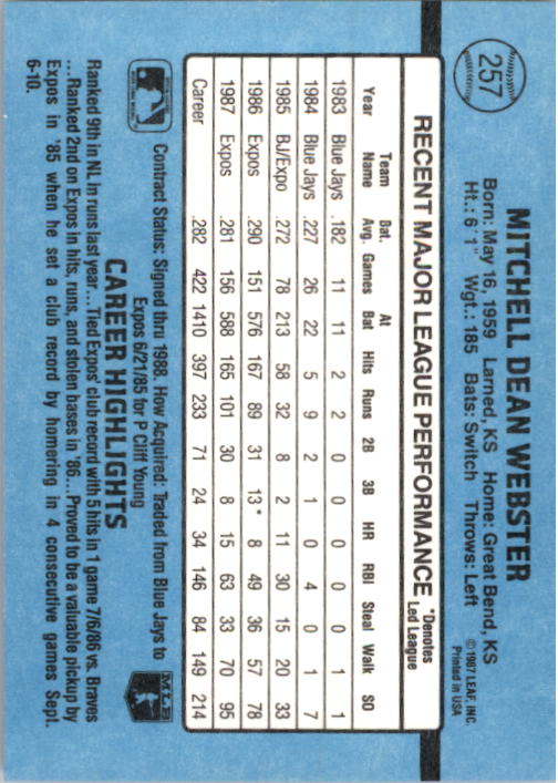 B2120- 1988 Donruss Baseball Cards 249-496 +Rookies -You Pick- 10+ FREE US SHIP - Picture 19 of 497