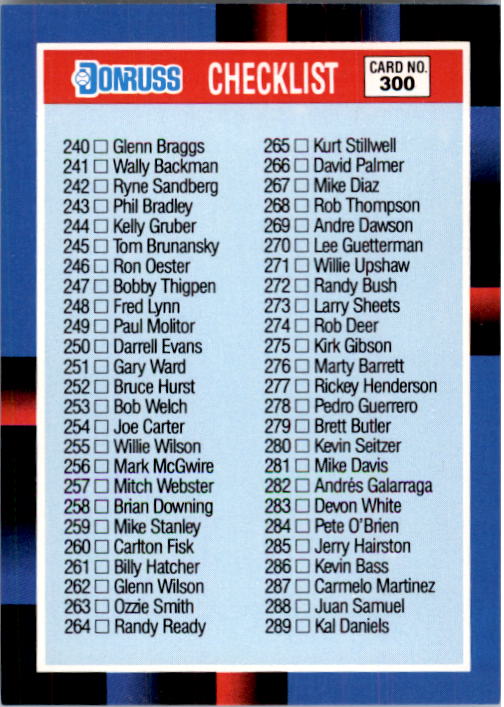 B2120- 1988 Donruss Baseball Cards 249-496 +Rookies -You Pick- 10+ FREE US SHIP - Picture 104 of 497