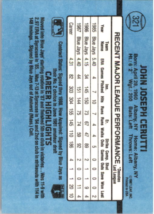B2120- 1988 Donruss Baseball Cards 249-496 +Rookies -You Pick- 10+ FREE US SHIP - Picture 147 of 497