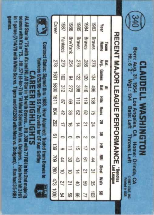 B2120- 1988 Donruss Baseball Cards 249-496 +Rookies -You Pick- 10+ FREE US SHIP - Picture 185 of 497