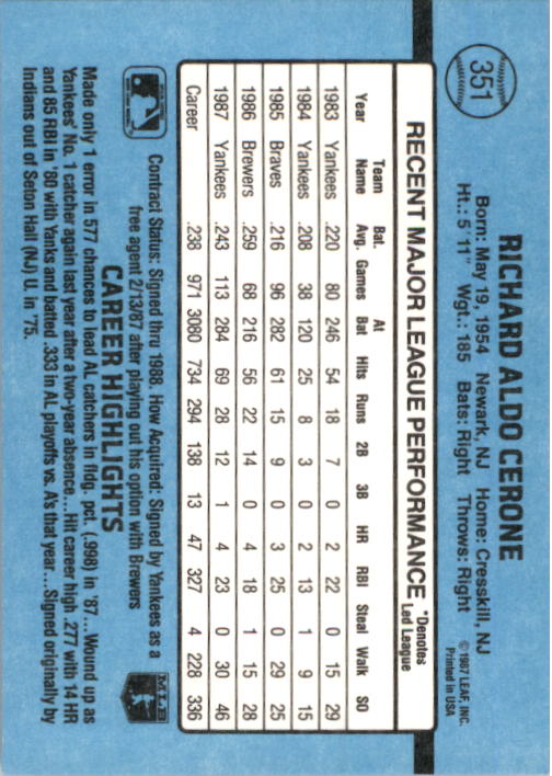 B2120- 1988 Donruss Baseball Cards 249-496 +Rookies -You Pick- 10+ FREE US SHIP - Picture 207 of 497