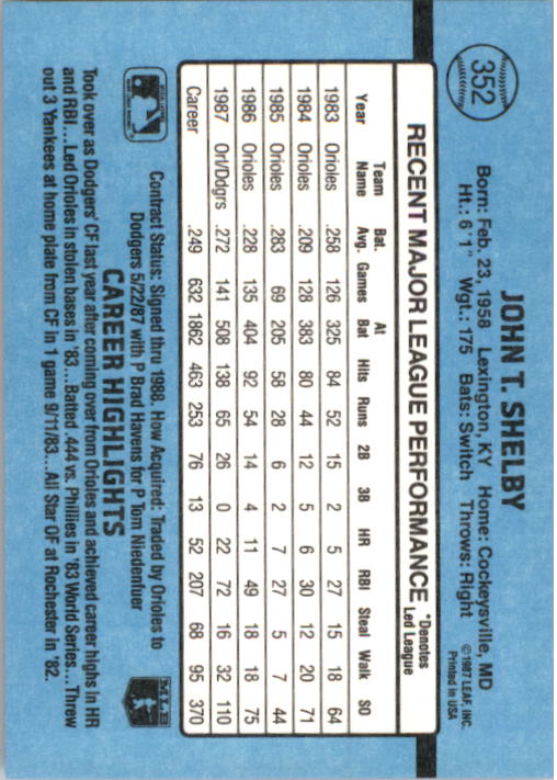 B2120- 1988 Donruss Baseball Cards 249-496 +Rookies -You Pick- 10+ FREE US SHIP - Picture 209 of 497