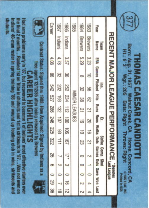 B2120- 1988 Donruss Baseball Cards 249-496 +Rookies -You Pick- 10+ FREE US SHIP - Picture 259 of 497