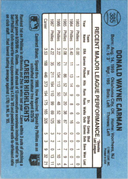 B2120- 1988 Donruss Baseball Cards 249-496 +Rookies -You Pick- 10+ FREE US SHIP - Picture 275 of 497