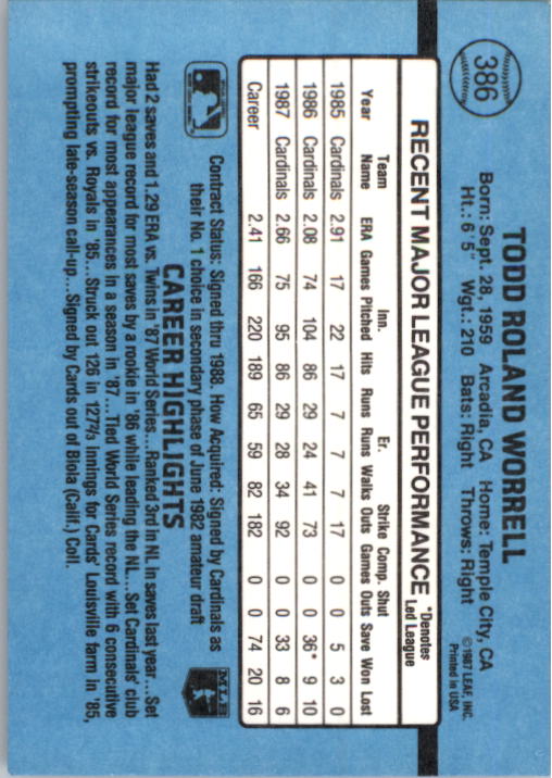 B2120- 1988 Donruss Baseball Cards 249-496 +Rookies -You Pick- 10+ FREE US SHIP - Picture 277 of 497
