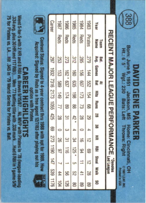 B2120- 1988 Donruss Baseball Cards 249-496 +Rookies -You Pick- 10+ FREE US SHIP - Picture 281 of 497