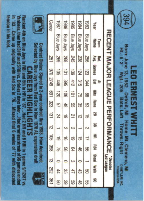 B2120- 1988 Donruss Baseball Cards 249-496 +Rookies -You Pick- 10+ FREE US SHIP - Picture 293 of 497