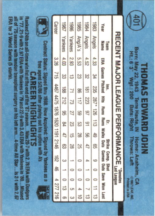 B2120- 1988 Donruss Baseball Cards 249-496 +Rookies -You Pick- 10+ FREE US SHIP - Picture 307 of 497