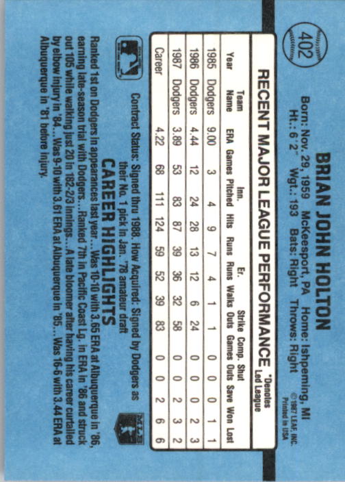 thumbnail 5  - 1988 Donruss Baseball (Cards 401-599) (Pick Your Cards)