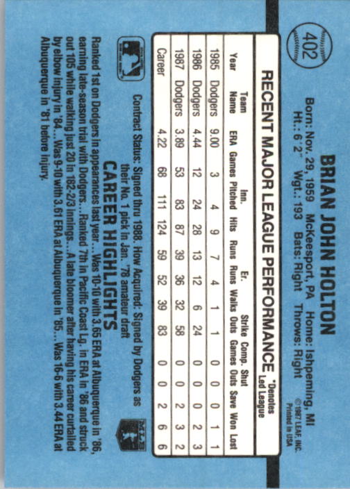 B2120- 1988 Donruss Baseball Cards 249-496 +Rookies -You Pick- 10+ FREE US SHIP - Picture 309 of 497