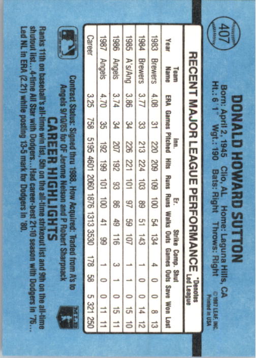 B2120- 1988 Donruss Baseball Cards 249-496 +Rookies -You Pick- 10+ FREE US SHIP - Picture 319 of 497
