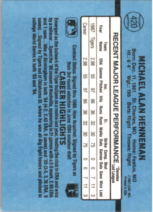 thumbnail 39  - 1988 Donruss Baseball (Cards 401-599) (Pick Your Cards)