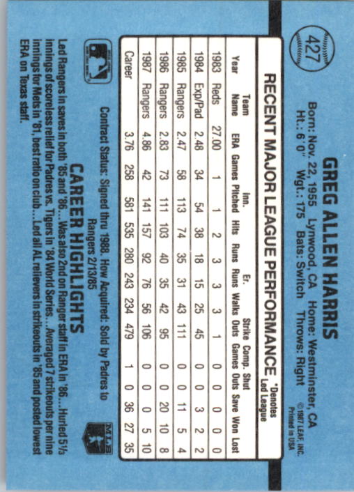thumbnail 53  - 1988 Donruss Baseball (Cards 401-599) (Pick Your Cards)