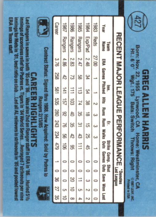 B2120- 1988 Donruss Baseball Cards 249-496 +Rookies -You Pick- 10+ FREE US SHIP - Picture 359 of 497
