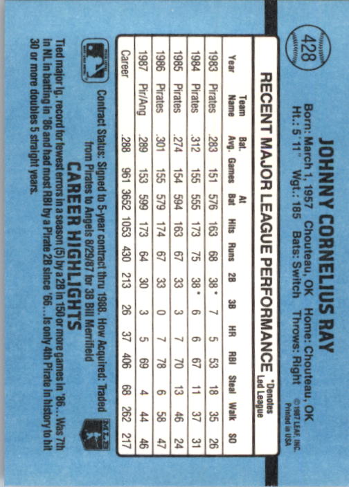 B2120- 1988 Donruss Baseball Cards 249-496 +Rookies -You Pick- 10+ FREE US SHIP - Picture 361 of 497