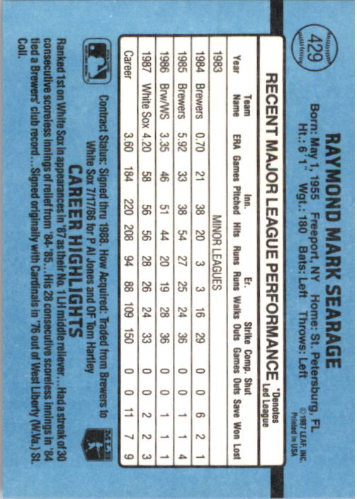 thumbnail 57  - 1988 Donruss Baseball (Cards 401-599) (Pick Your Cards)