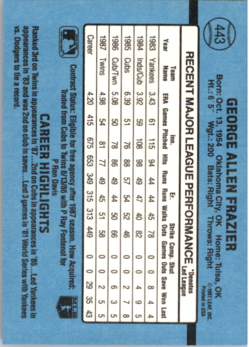 thumbnail 85  - 1988 Donruss Baseball (Cards 401-599) (Pick Your Cards)