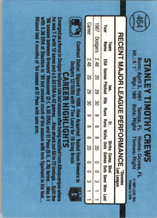 thumbnail 123  - 1988 Donruss Baseball (Cards 401-599) (Pick Your Cards)